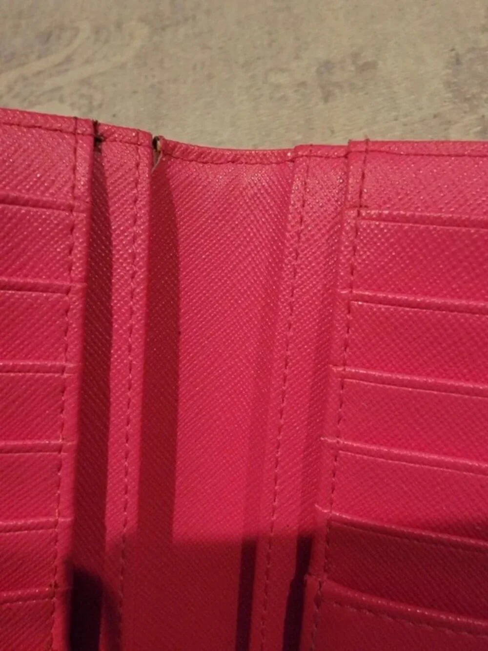 kate spade Hot Pink Saffiano Leather Zip Wallet